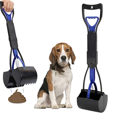 Imagen de BelonLink Recogedor de Dientes Mango Largo para Mascotas, Plegable, 60,96 cm, portátil, sólido dentado, Limpieza Arenas, Utensilios Gatos y Perros al Aire Libre/Interior