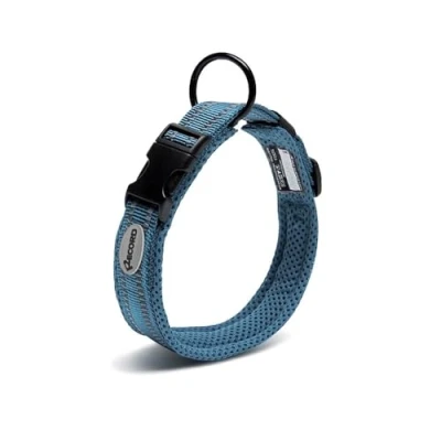 Imagen de Record Collar Perro Andes Fabricado en Nylon Resistente Detalles Reflectantes Clip de Cierre plástico Color Azul Talla S 2 cm Circunferencia 35 40