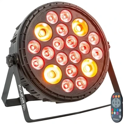 Imagen de Ibiza BIGPAR 16RGBW4A Proyector PAR XXL 16 LEDs RGBW Multicolor + 4 ámbar 12 canales DMX Efecto estroboscópico y dimmer Mando a distancia Veladas, fiestas, escenarios, espectáculos, eventos
