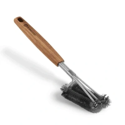 Imagen de BURNHARD Utensilios Barbacoa de Acero Inoxidable y Madera Acacia, Accesorios Set Kit Cepillo