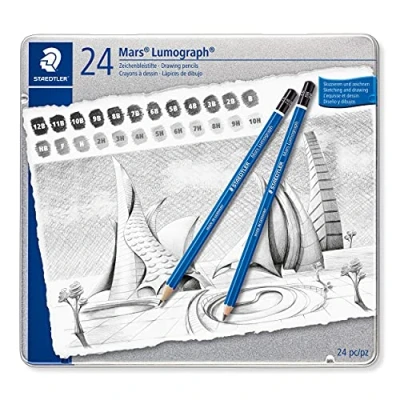 Imagen de Staedtler Mars Lumograph 100 G24 Pack de 24 lápices dibujo distinta dureza (Paquete 1)