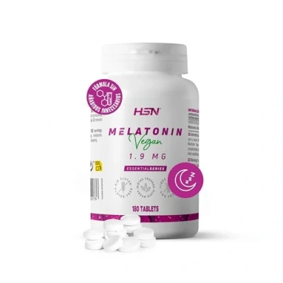 Imagen de HSN Melatonina 1,9mg 180 Tabletas de Acción Rápida La contribuye a disminuir el tiempo necesario para conciliar Sueño + Aliviar Jet Lag No GMO, Vegano, Sin Gluten