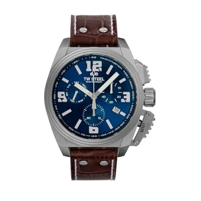 Imagen de TW Steel Swiss Canteen Mens 46mm Quartz Chronograph Watch with Brown Leather Strap