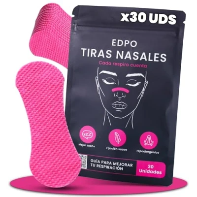 Imagen de EDICIÓN ESPECIAL Tiras Nasales deportivas EDPO® 30 pcs + eBook “Respira Libre Abre Fosas Naturalmente Reduce Congestión, Ronquidos y Mejora la Respiración Hipoalergénicas
