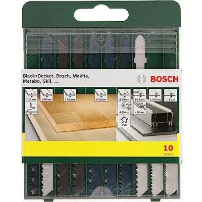 Imagen de Bosch 2607019461 Set con 10 hojas de sierra calar inserción universal en T