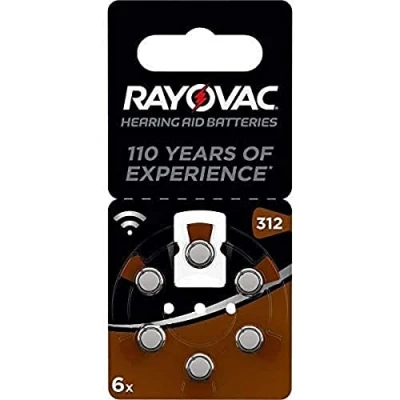 Imagen de Rayovac Batería De Zinc Aire, Prótesis Auditivas, 312, Blister 1.4V Menor (Paquete 6)
