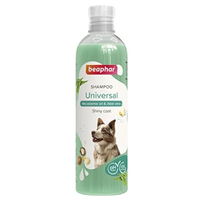 Imagen de Beaphar Champú Perros Universal 250ml Extractos Naturales de Aloe Vera y Aceite Macadamia Cuida Protege su Piel Pelo Apto para Todo Tipo Vegano pH Neutro 250 ml