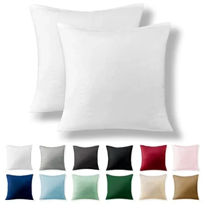 Imagen de Alreya Juego de 2 Fundas Almohada Renforcé 100% Algodón 40 x cm Blanco Hipoalergénica con Cremallera YKK