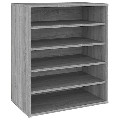 Imagen de vidaXL Zapatero Organizador de Zapatos Soporte Armario Pasillo Almacenaje Estantería Muebles Madera Contrachapada Gris Sonoma 60x35x70 cm