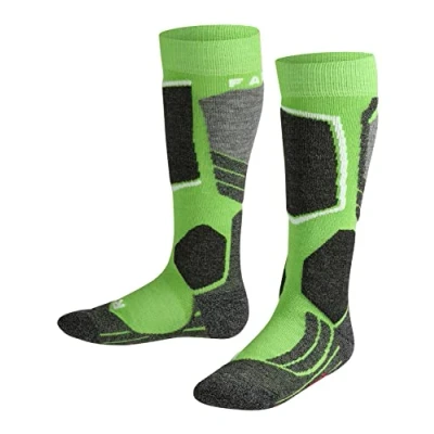 Imagen de FALKE SK2 Intermediate K KH lana hilo funcional calida gruesa 1 par, Calcetines de esquí Unisex niños, Verde (Vivid Green 7231), 23 26