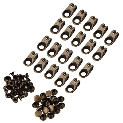 Imagen de Lote de 20 ganchos para botas con remaches, accesorios campamento, senderismo, escalada, zapatos, hebillas, (bronce)