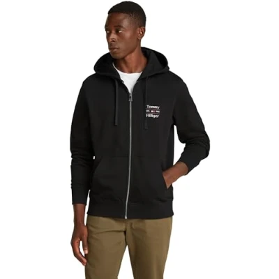 Imagen de Tommy Hilfiger Stack Hoody Sudadera con cremallera, Hombre, Talla: Small, Black