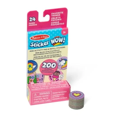 Imagen de Melissa &amp; Doug Sticker Wow! Minicuaderno de Actividades y 200 Pegatinas Recarga para el estampador Coleccionable Juguete Manualidades. Surtido Cosas favoritas