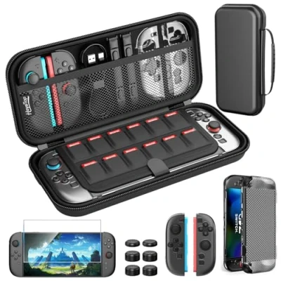 Imagen de HEYSTOP Funda Compatible con Nintendo Switch 2,Kit de Estuche Protector Carcasa para PC y TPU el Control 2,Diseño Gran Capacidad Accesorios 2