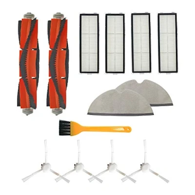 Imagen de WuYan Kit de repuesto para aspiradora robot Xiaomi Mijia 1C STYTJ01ZHM Dreame F9, incluye 4 filtros HEPA, 2 cepillos principales, laterales, paños fregona, 1 cepillo limpieza