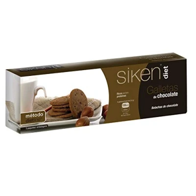 Imagen de Siken Diet Galletas de Chocolate, Ricas en Proteínas, Snack Ideal para Picar entre Horas Caja con 3 Sobres 5 Galletas,112.5 g