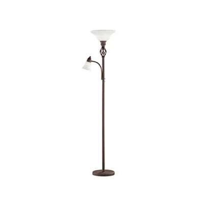 Imagen de Trio Rustica Lámpara de pie con brazo lector, 100W, IP20, 400 lumens, E27, color oxido