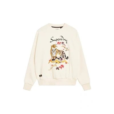 Imagen de Superdry SUIKA Embroidered Loose Sweat W2012105A Oatmeal Beige Talla 8