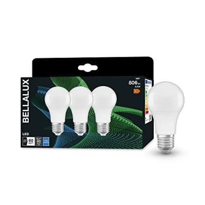 Imagen de BELLALUX Lámpara LED, E27 base, óptica mate ,Blanco frío (4000K), 806 Lumen, sustituto de 60W iluminante 3 paquete