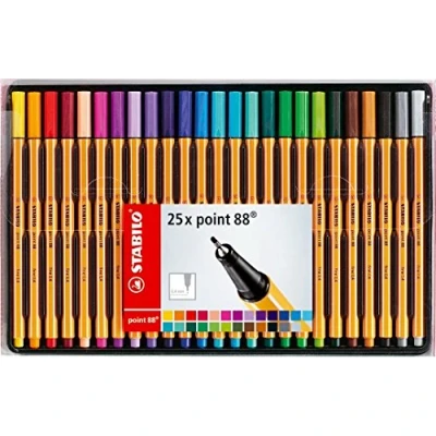 Imagen de Rotulador punta fina STABILO point 88 Estuche con 25 colores