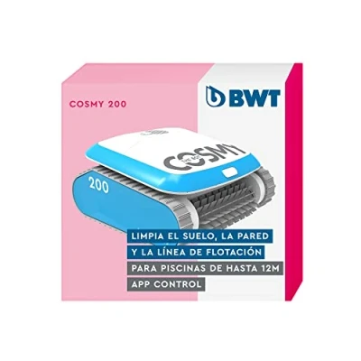 Imagen de BWT Poolrobot Cosmy 200 en Color Lagoon Especialmente Ligero y Compacto Limpieza fiable de Suelo, Paredes línea flotación para Piscinas Todas Las Formas con Control por App