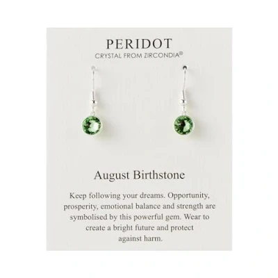 Imagen de Aretes colgantes con piedra natal de agosto creados cristales Peridot Zircondia®