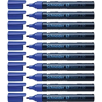 Imagen de Schneider Maxx 230 Rotuladores permanentes (1 a 3 mm, 10 unidades), color azul