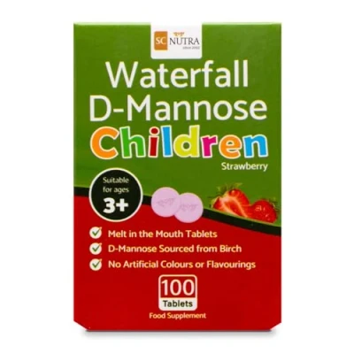 Imagen de Waterfall D Mannose comprimidos masticables 250mg para niños fresa SC Nutra (Sweet Cures)