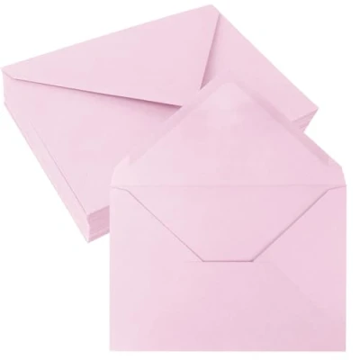 Imagen de JAGERGREEN 50 Sobres B6 Rosas, de Papel 137 x 193 mm, 150 gsm, con Solapa Engomada Puntiaguda sin Ventana, para Invitaciones Boda, Tarjetas Felicitación, Baby Shower, Aniversario