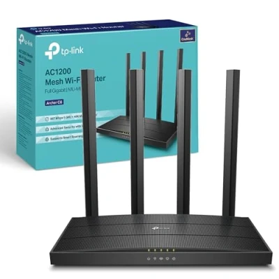 Imagen de TP Link AC1200 Wireless Dual Band Full Gigabit Wi Fi Router, Speed Up to 867 Mbps/5 GHz + 300 Mbps/2.4 GHz, 4+1 Ports, Core CPU, Parental Control, Easy Setup (Archer C6)