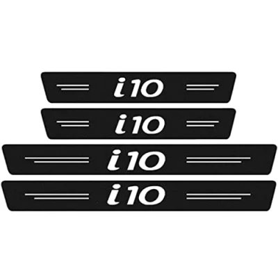 Imagen de Symilov 4 Piezas Pegatina Estribos de Fibra Carbono Coche para Hyun dai Accent Tucson i10 i20 ix25 ix35 ix55, Protector Placas Pedal Umbral Puerta Antiarañ Embellecedores Accesorios,
