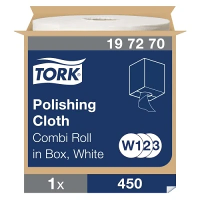 Imagen de Tork Paños para pulir blancos W1/2/3, calidad profesional, 1 x 450 paños, 197270