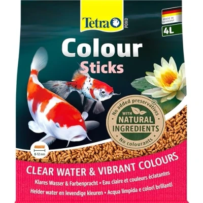 Imagen de Tetra Pond Colour Sticks, Alimento para peces de estanque, colores naturales y agua clara, bolsa 4 L