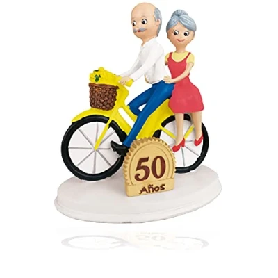 Imagen de Godie Figura Novios para pastel, tarta de Boda Poliresina, Mod. 50 Aniversario