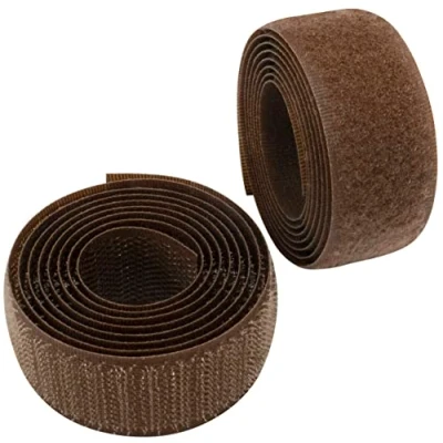 Imagen de AERZETIX C65955 Cinta/rollo de scratch 25mm 1 metro auto agarre organizador/sujetacables tira enganche bolsa prenda correa color: cacao en poliamida y poliéster