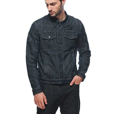 Imagen de Dainese Denim Tex Jacket, Chaqueta Vaquera para Moto, Tejido Denim, Protectores de Hombros y Codos, Moto Hombre, Azul, 64