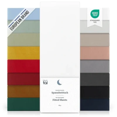 Imagen de Blumtal Basics Sábana Bajera Ajustable de Microfibra Cepillada para colchón 25 27 cm Altura, Cama 160: 160 x 200 30cm, Blanco