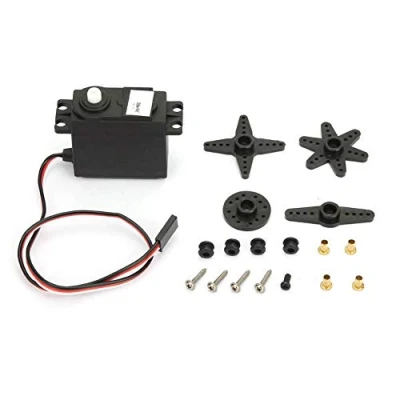 Imagen de Sharainn Servomotor de rotación Continua, Control Radio 360 ​​Grados NFC motorreductor CC Duradero a Prueba óxido para Robots RC, Piezas vehículos Modelo RC