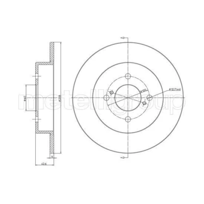 Imagen de METELLI Disco de freno SUZUKI: Ignis 2, I 258,0mm 9,0mm 4 macizo 23 1732 Discos freno,