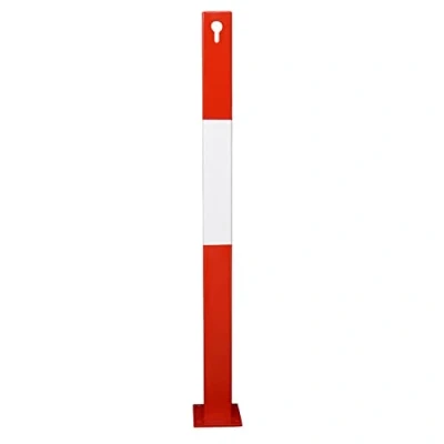 Imagen de PARKING FACIL Pilona Metálica con Base para Atornillar 70 x 800 mm 3 de Espesor Rojo Fija Zona Peatonal