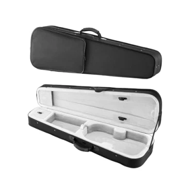 Imagen de VEVOR Estuche para Violín 4/4 de Tamaño Completo, Rectangular Antiarañazo 77 x 25 13 cm Fibra Carbono Compuesta con Forro Felpa, Correas Dobles el Hombro, Negro