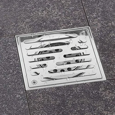 Imagen de desagüe de Ducha bañera, Acero Inoxidable 110x110mm 150x150 mm Piso baño Gran Calibre, Rejilla para Cocina, baño, Garaje, Bodega(110 * 110mm)
