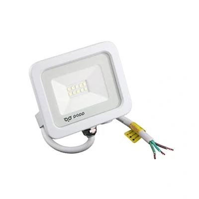 Imagen de Popp® Pack x2 Foco Proyector LED exterior Blanco 10W Luz neutra 4000K 85LM/W Impermeable IP65 Resistente al agua, para patios, jardines, terrazas, campos (10W, 2unidad)