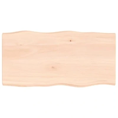 Imagen de vidaXL Tablero de Mesa, Superficie Escritorio, Repuesto Estantería Comedor, Madera Maciza sin Tratar con Borde Natural
