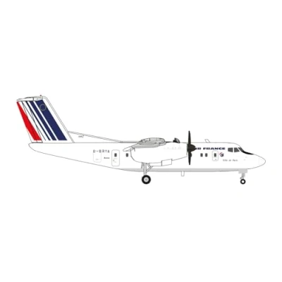 Imagen de herpa Miniatura del avión Air France de Havilland Canada DHC 7 G BRYA, Escala 1/200, Modelo prefabricado, maqueta colleción, modelismo, Avion sin Soporte, Figura Metal