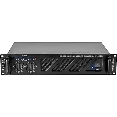 Imagen de Ibiza AMP300 MKII Amplificador PA profesional 2x240W con entradas RCA/Jack y salidas Speakon/Borne 19&quot; Rackable Negro