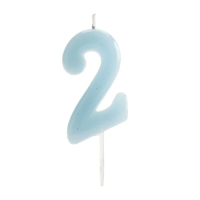 Imagen de dekora Velas Cumpleaños Numeros Comic Azul Vela Numero 2