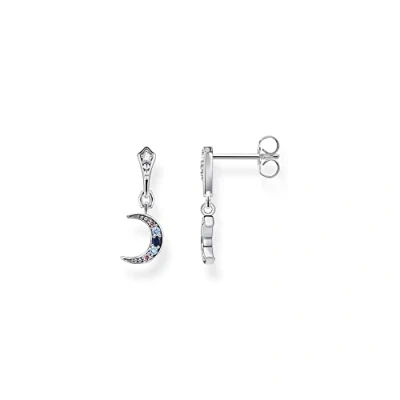 Imagen de THOMAS SABO Pendientes Royalty Luna Piedras de Colores Plata Ley 925 H2204 945 7, Plateado