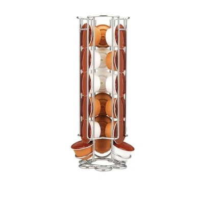 Imagen de Fackelmann Dispensador de Cápsulas Café Dolce Gusto, Soporte Vertical en Acero Cromado, Organizador con Capacidad para Guardar 18 Cápsulas, 3 Columnas, 12.5 x 32.6 11.5 cm