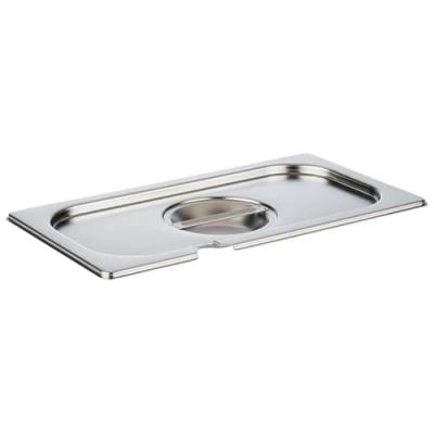 Imagen de APS 81391 GN 1/3 tapa con hueco para cuchara, acero inoxidable, dimensiones 175 x 325 mm/altura 30 mm